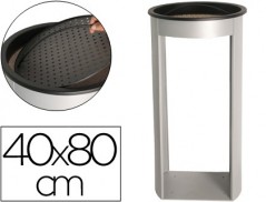 CINZEIRO METALICO 408 COM REDE PARA AREIA PRATEADO 80X40 CM