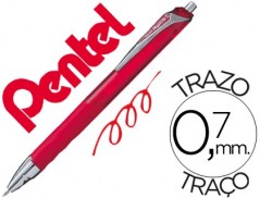 12un ROLLER GEL PENTEL KL257 HYPERG RETRACTIL VERMELHO