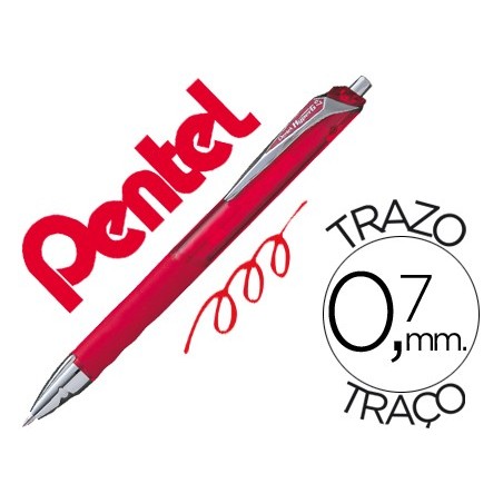 12un ROLLER GEL PENTEL KL257 HYPERG RETRACTIL VERMELHO