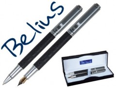 CONJUNTO DE ESFEROGRAFICA E CANETA BELIUS ZADAR PRETO CORPO