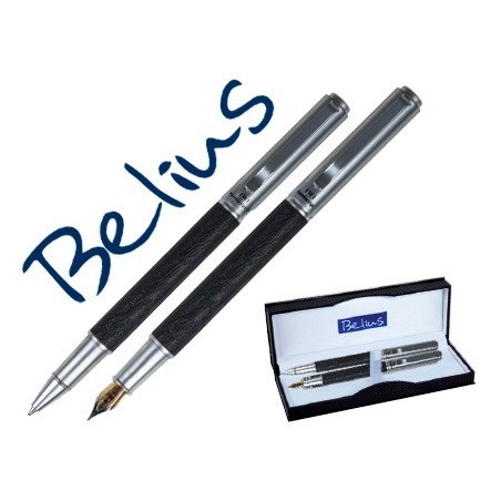 CONJUNTO DE ESFEROGRAFICA E CANETA BELIUS ZADAR PRETO CORPO