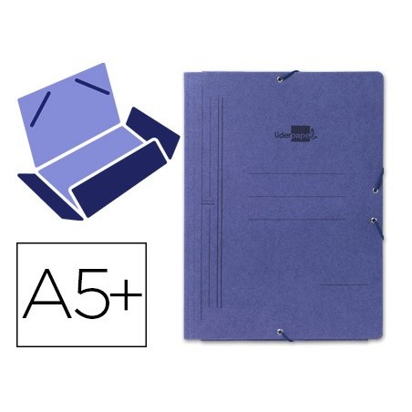 PASTA DE ELASTICOS LIDERPAPEL, QUARTO, COM ABAS AZUL