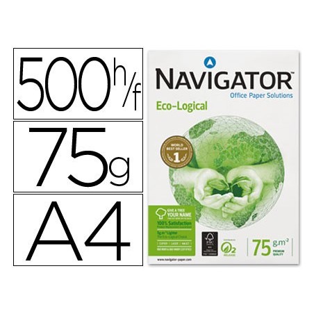 PAPEL FOTOCOPIA NAVIGATOR DIN A4, EMBALAGEM 500 FOLHAS, 75 G