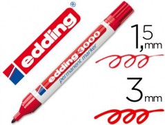 MARCADOR EDDING 3000 VERMELHO PERMANENTE-PONTA REDONDA 3 MM
