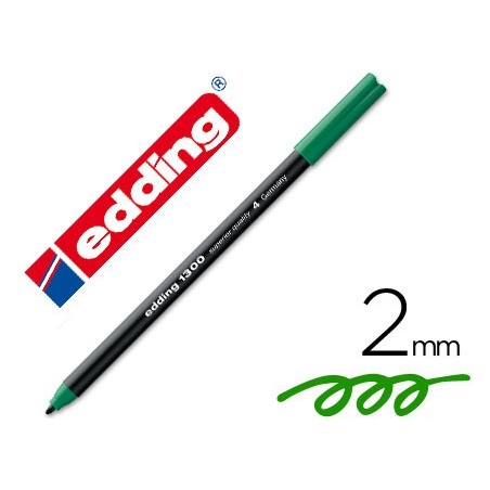 MARCADOR EDDING PONTA FIBRA 1300 VERDE -PONTA REDONDA 0.5 MM