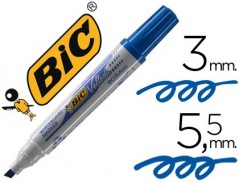 MARCADOR BIC VELLEDA PONTA BISELADA AZUL PARA QUADRO BRANCO