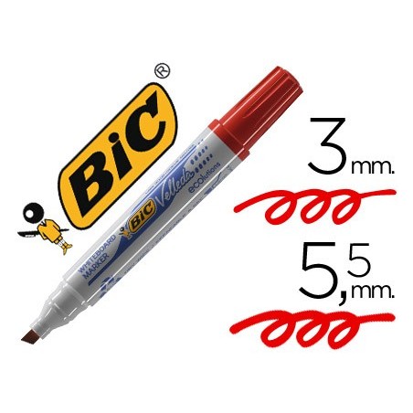 MARCADOR BIC VELLEDA PONTA BISELADA VERMELHO PARA QUADRO BRA