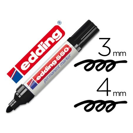 MARCADOR EDDING PERMANENTE 550 PONTA DE FIBRA PRETO N.1 -PON