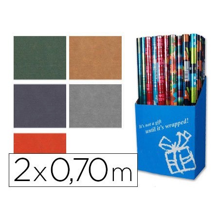 PAPEL FANTASIA CORES LISAS KRAFT ROLO DE 2X0,70 MT PAPEL DE