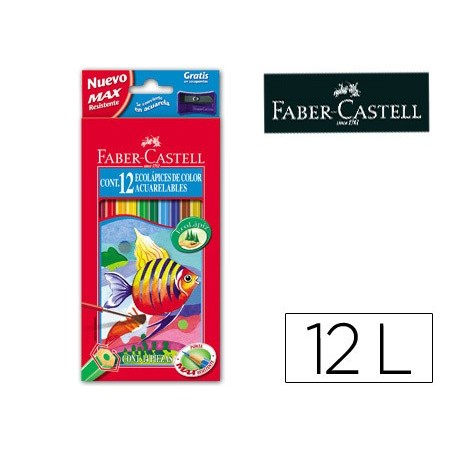 LAPIS DE CORES FABER-CASTELL AGUARELAVEIS C/ 12 SORTIDOS