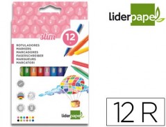 MARCADOR LIDERPAPEL FELTRO SLIM CAIXA 12 CORES
