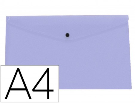 BOLSA PORTA DOCUMENTOS LIDERPAPEL COM MOLA DIN A4 LAVANDA OP