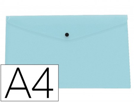 BOLSA PORTA DOCUMENTOS LIDERPAPEL COM MOLA DIN A4 CELESTE OP
