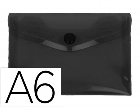 BOLSA PORTA DOCUMENTOS LIDERPAPEL COM MOLA DIN A6 PRETO OPAC