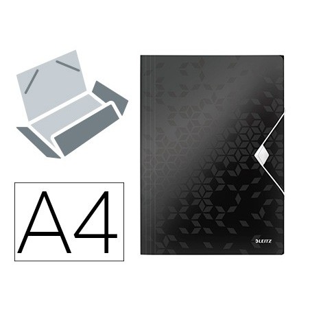 10un PASTA LEITZ WOW COM ELASTICOS ABAS POLIPROPILENO DIN A4