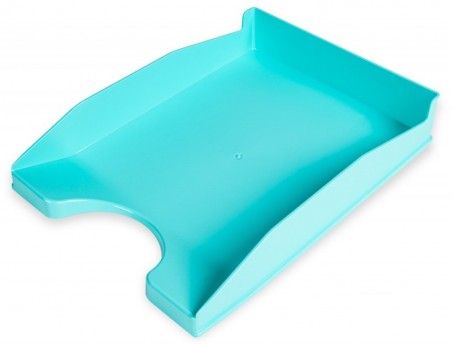 BANDEJA DE SECRETARIA PLASTICO Q-CONNECT TURQUESA OPACO