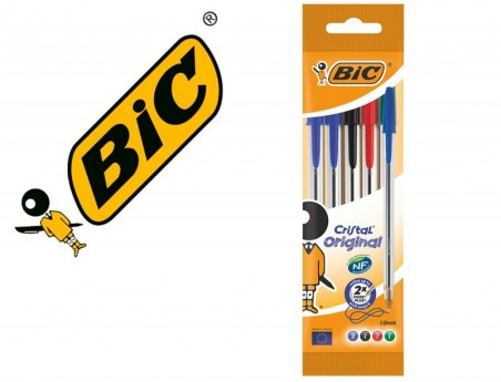 5un ESFEROGRAFICA BIC CRISTAL 2 Az/1Verm/1 Preta/1 Verde