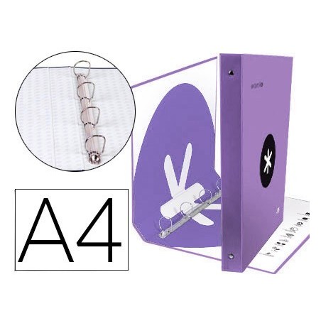 CARPETA 4 ANILLAS 40 MM MIXTAS LIDERPAPEL ANTARTIK A4 FORRAD