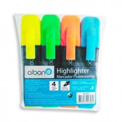 Marcador Fluorescente 1107 Bolsa 4 Cores / Escrita e Desenho