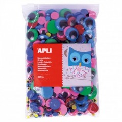 Olhinhos Redondos Apli Autocolantes Ø6-25mm Sortido 600un