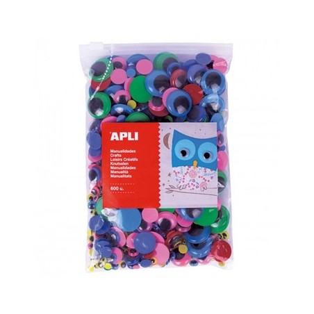 Olhinhos Redondos Apli Autocolantes Ø6-25mm Sortido 600un