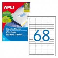 APLI Etiquetas 48,5x16,9 Apli 100 Folhas A4 6800un Papeis e