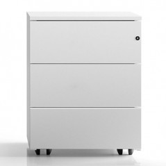 Bloco Rodado de 3 Gavetas com Rodas 410x515x520mm Branco