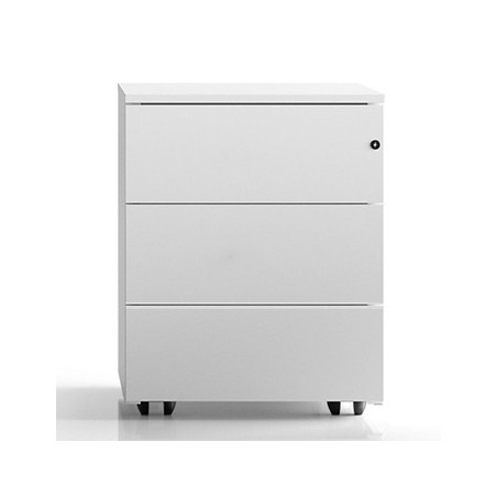 Bloco Rodado de 3 Gavetas com Rodas 410x515x520mm Branco