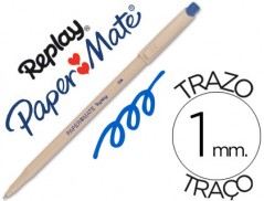 12un ESFEROGRAFICA REPLAY III AZUL COM BORRACHA