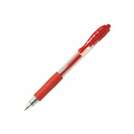 12un Esferografica Gel Pilot G-2 0,5mm Retractil Vermelho 1u