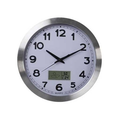 Relogio de parede em alumínio com LCD