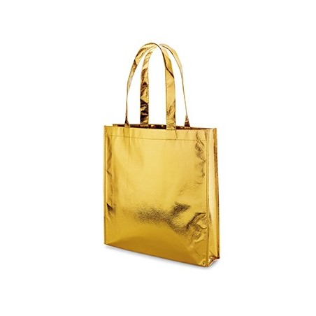 2un Saco de Compras Non-Woven Dourado Laminado