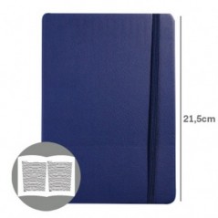 Bloco Notas Pautado 21,5x14,5cm Semi Pele Azul 116 Flh / Pap